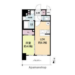 エスリードレジデンス梅田グランゲート(1LDK/5階)の間取り写真