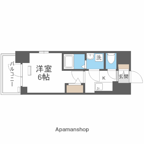 エスリード弁天町桜通レジデンス(1K/6階)の間取り写真