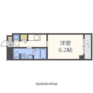 十三本町ウインズマンション2(1K/3階)の間取り写真