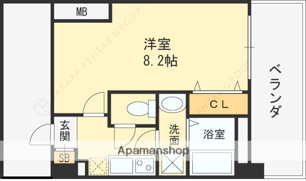 アドバンス大阪ベイシティ(1K/3階)の間取り写真