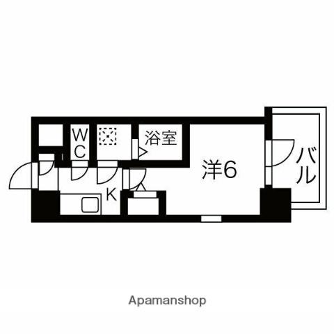 エスリードレジデンス梅田デュオ(1K/7階)の間取り写真
