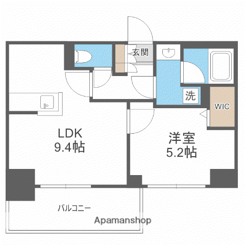アーバネックス南森町イースト(1LDK/2階)の間取り写真