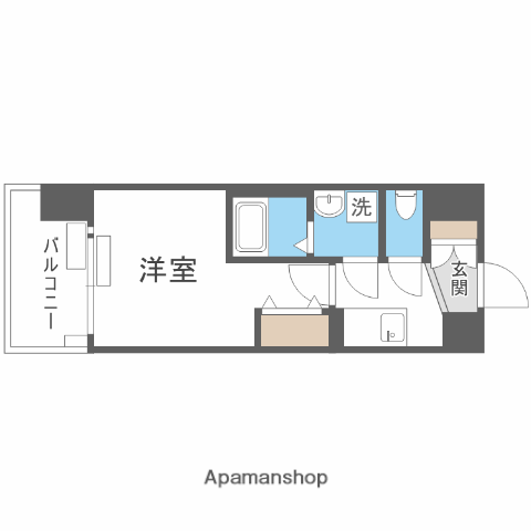 ワールドアイ梅田ウエスト(1K/8階)の間取り写真