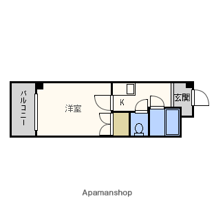 オレンジハウス(1K/1階)の間取り写真
