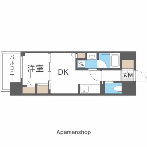 アーバネックス大阪天満宮Ⅱ(1DK/7階)の間取り写真