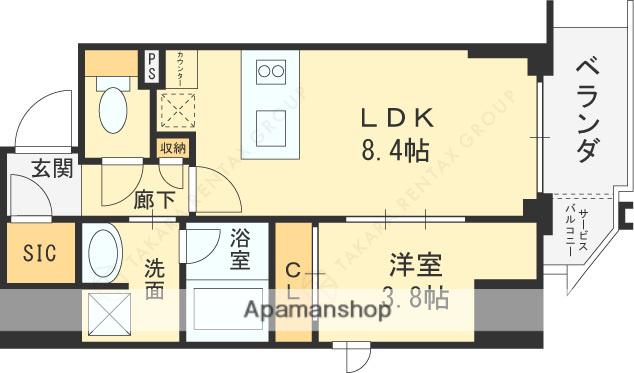 クレストコート堂島(1LDK/5階)の間取り写真