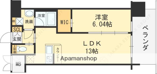 プレジオ梅田(1LDK/8階)の間取り写真