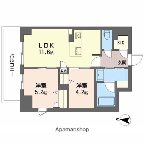 セントリヴィエ大阪梅田(2LDK/3階)の間取り写真