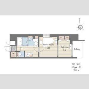 S-RESIDENCE天満橋AR(2K/12階)の間取り写真