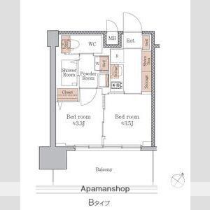 ジオエント梅田北リバーフロント(2K/3階)の間取り写真