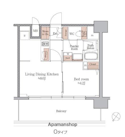 ジオエント梅田北リバーフロント(1LDK/12階)の間取り写真