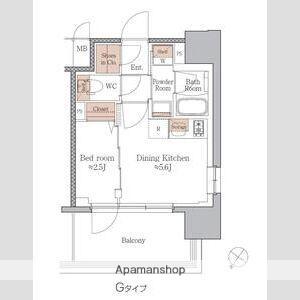 ジオエント梅田北リバーフロント(1DK/11階)の間取り写真