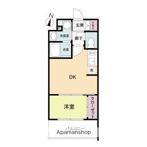 D.CLAREST本庄東FJRE(1DK/4階)の間取り写真