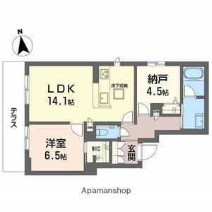 スカイ ウィング(1SLDK/1階)の間取り写真