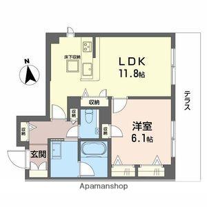 スカイ ウィング(1LDK/1階)の間取り写真