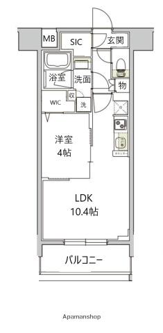 アーバネックス東梅田(1LDK/7階)の間取り写真