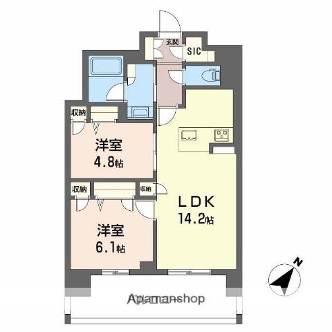 リビエナ グラン 新梅田(2LDK/10階)の間取り写真