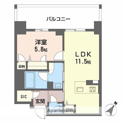 リビエナ グラン 新梅田(1LDK/7階)の間取り写真