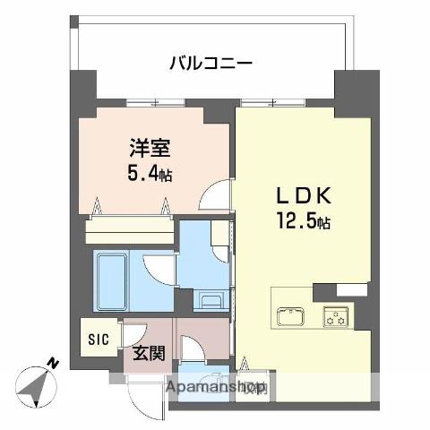 リビエナ グラン 新梅田(1LDK/8階)の間取り写真