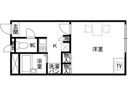 レオパレス銀河(1K/3階)の間取り写真