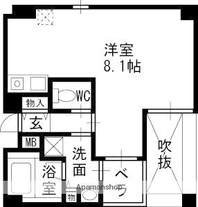 T-SQUARE 梅田ウエスト(ワンルーム/4階)の間取り写真