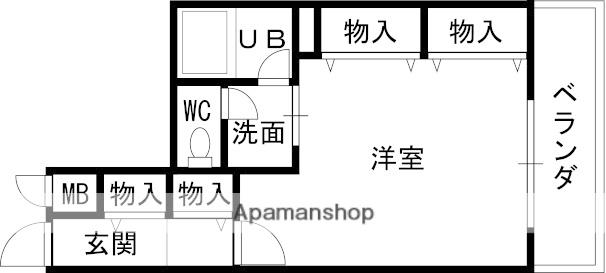 プレステージ天満橋(1DK/7階)の間取り写真
