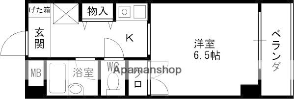 88中之島ウイング(1K/3階)の間取り写真
