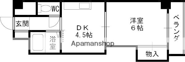 ノルデンハイム天神橋(1DK/3階)の間取り写真