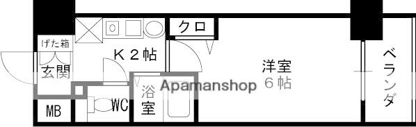 エスリード同心第5(1K/7階)の間取り写真