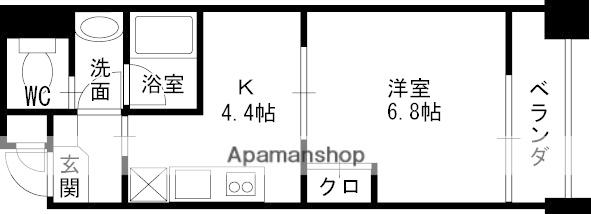 堂島 プライマリーワン(1DK/5階)の間取り写真