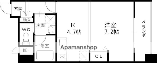 堂島 プライマリーワン(1K/8階)の間取り写真