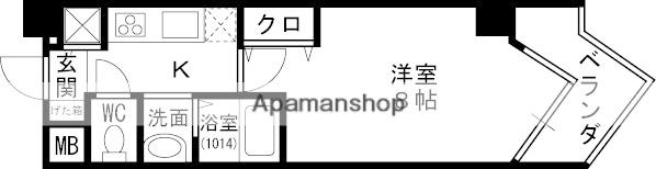 シャルマンフジ天神橋ノース(1K/2階)の間取り写真