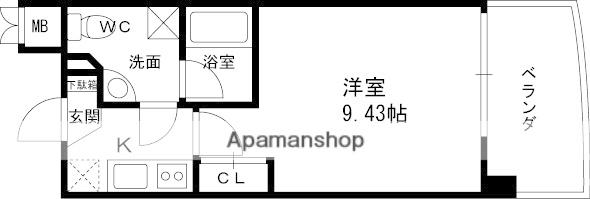 SERENITE天六西(1K/4階)の間取り写真