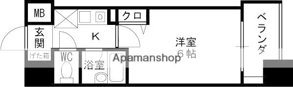 エスリード同心第2(1K/8階)の間取り写真