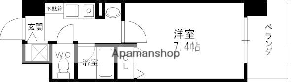 レジュールアッシュ梅田イースト(1K/12階)の間取り写真