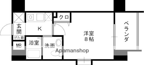 ラナップスクエア福島2(1K/10階)の間取り写真