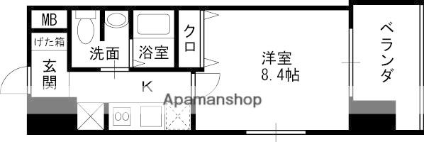 グランカーサ梅田北(1K/10階)の間取り写真