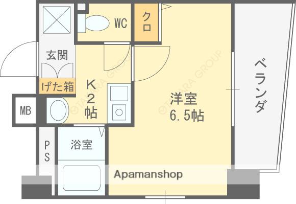 エスリード東梅田(1K/8階)の間取り写真