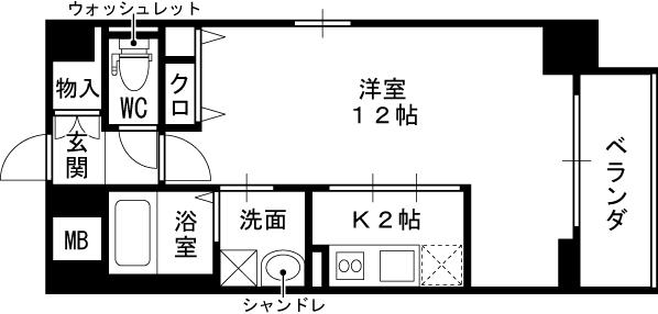 NISHITENMA-YSVILLAGE(1K/8階)の間取り写真