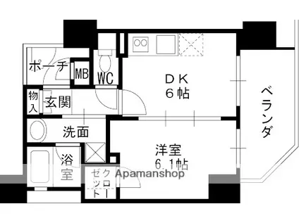 エステムプラザ梅田イースト(1DK/9階)の間取り写真