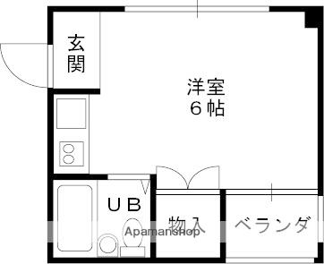 フォンテーヌNO3(ワンルーム/4階)の間取り写真