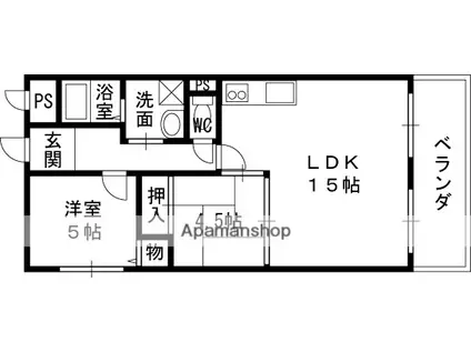 八坂一番館(2LDK/2階)の間取り写真