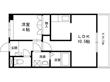 オオミネ SQUARE10(1LDK/3階)の間取り写真