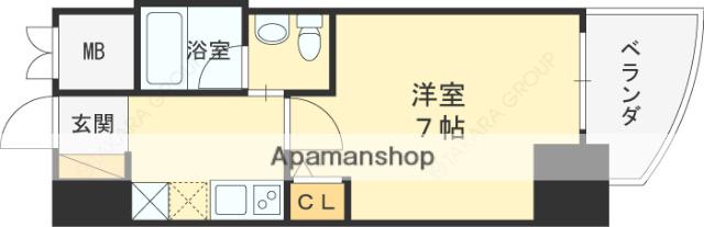 セレニテ梅田北(1K/12階)の間取り写真