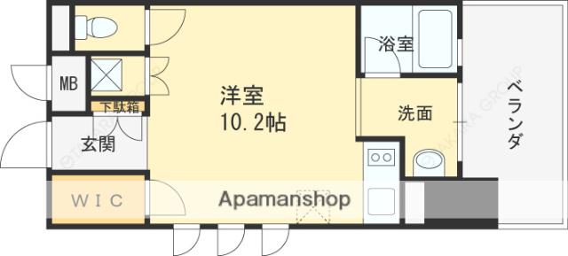 エス・キュート西天満(ワンルーム/8階)の間取り写真