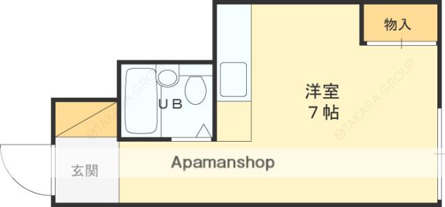 大宝石切CTスクエア(ワンルーム/2階)の間取り写真