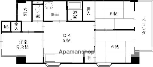 モンレーヴ(3DK/6階)の間取り写真