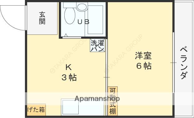 レジデンスやまびこ(1K/3階)の間取り写真