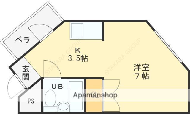 新星ビル上小阪(1K/2階)の間取り写真