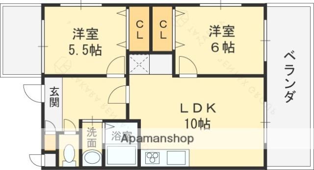 シャンベルミツモ(2LDK/3階)の間取り写真